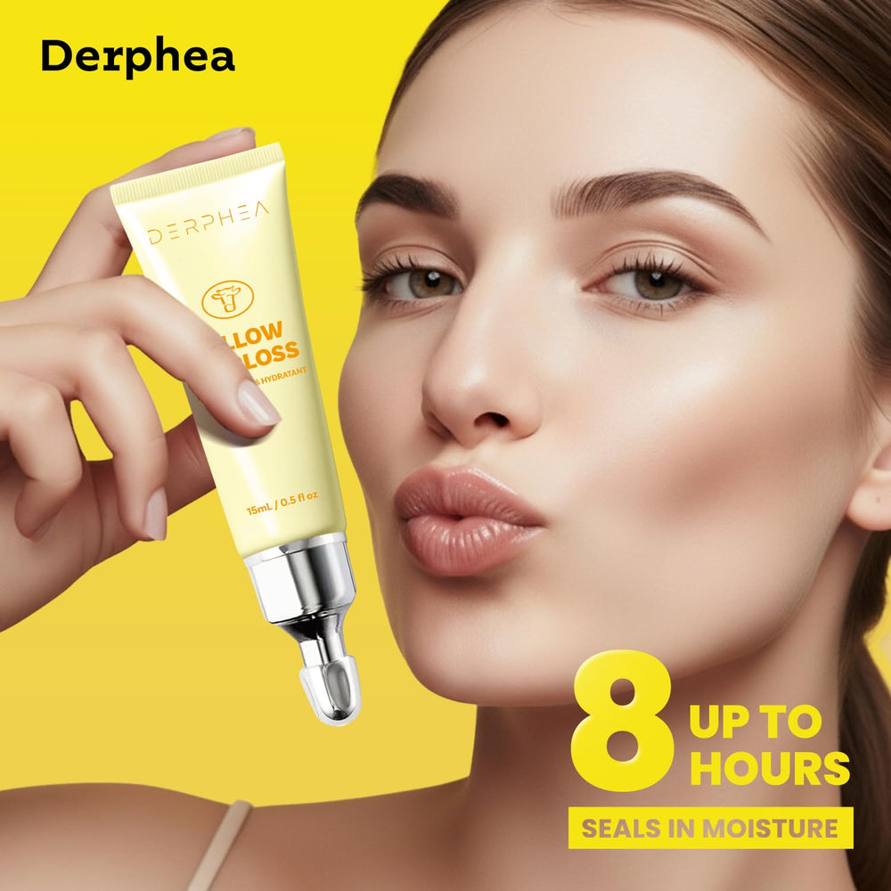 DERPHEA beef tallow lip balm close-up with shea butter highlights nourishing feel.