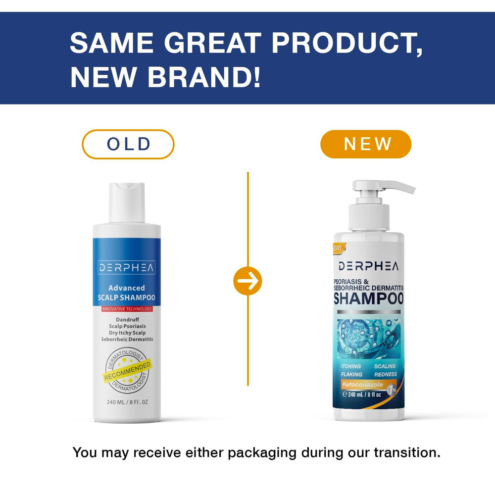 DERPHEA product packaging conveys medicated formula with botanical support.