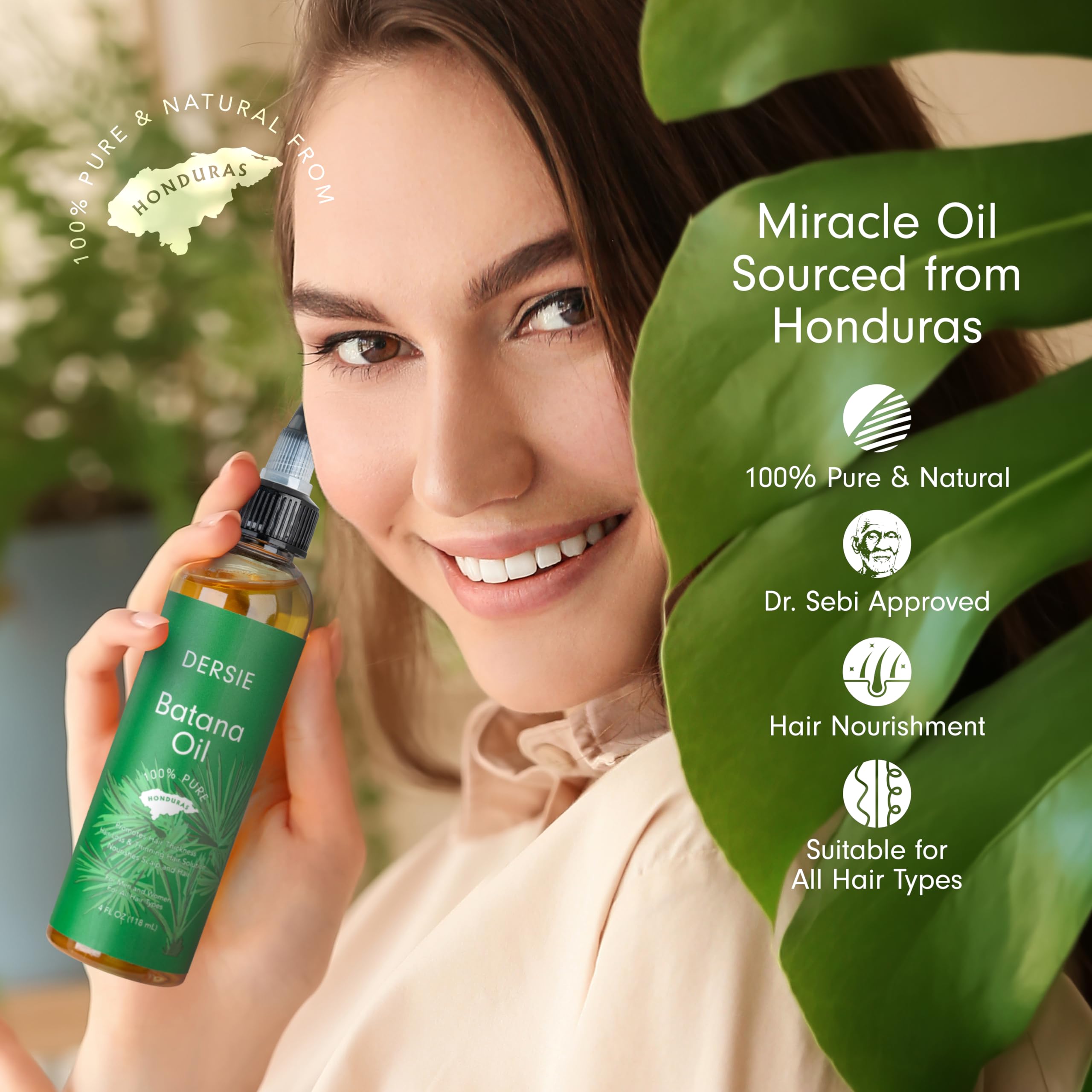 Dersie Batana Oil being applied to scalp in a massage motion, promoting absorption.