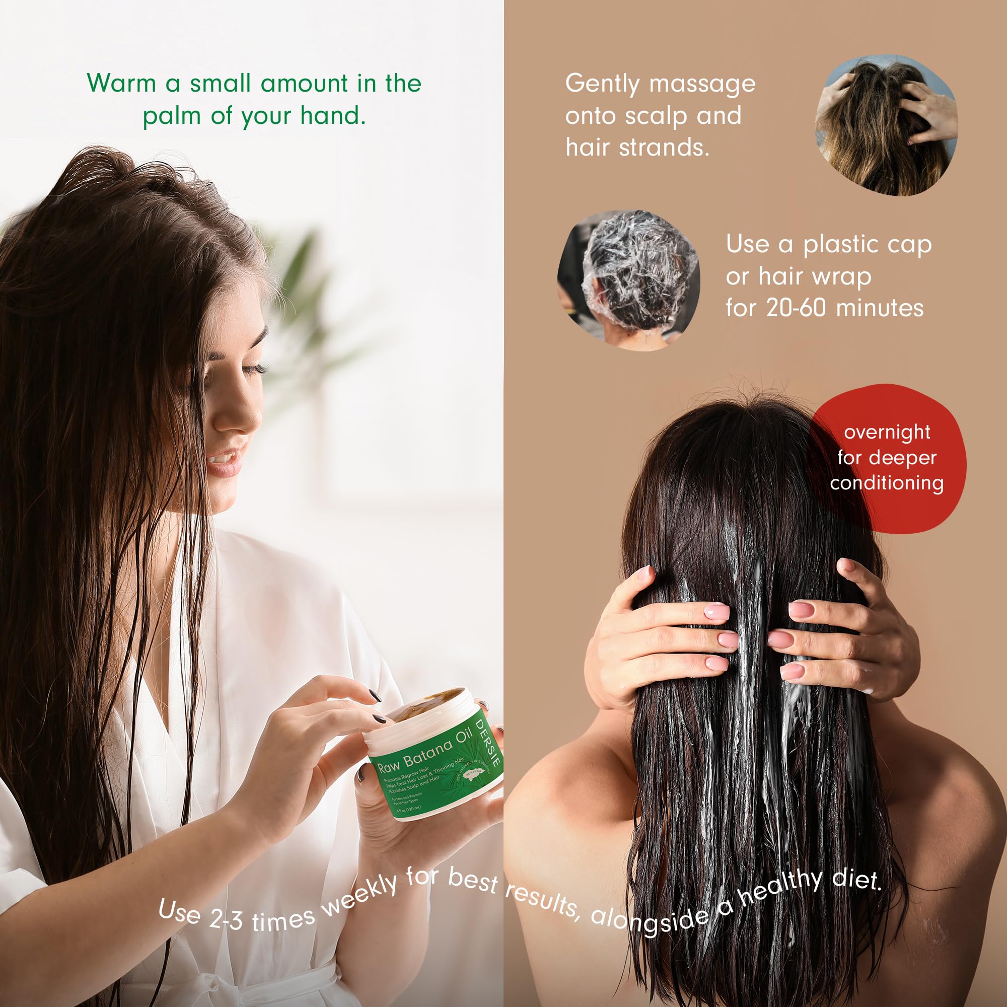 Dersie Batana Oil paste used as overnight treatment for hair health
