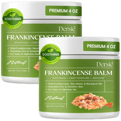 Dersie Frankincense Balm pack front shows all-natural formula for muscle and skin support.