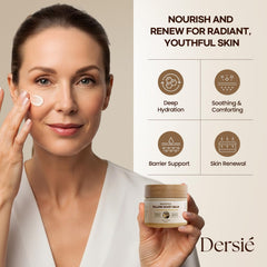 Dersie whipped tallow balm texture closeup shows light, non greasy finish.