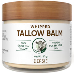 Dersie Whipped Tallow Cream texture close-up showing airy hydration for face and body.