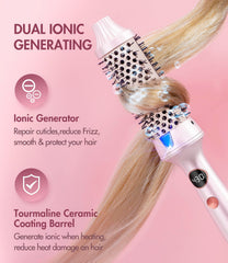 Desalo ionic function close-up reduces frizz while adding shine
