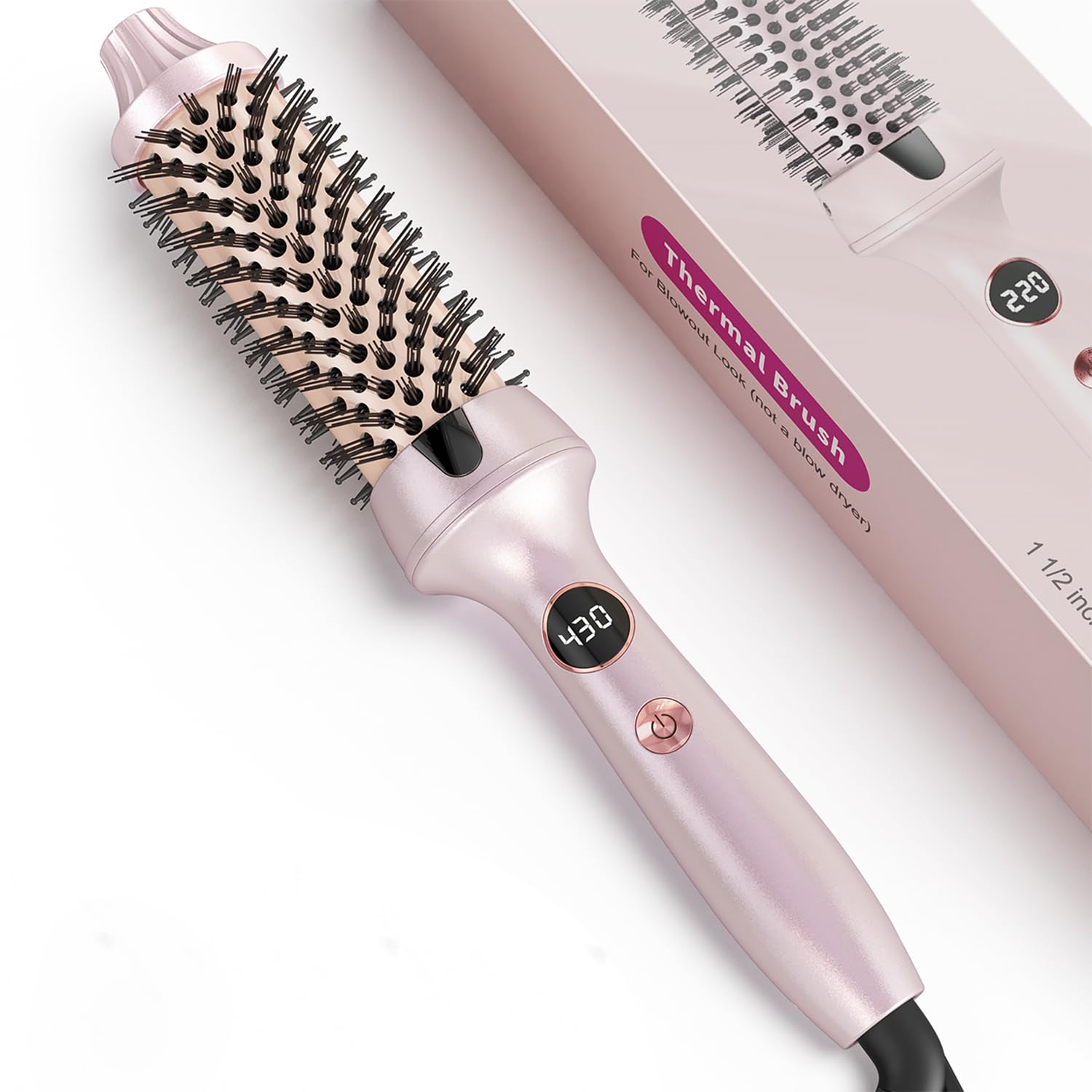 Desalo thermal hair brush blowout look in action delivering volume and shine