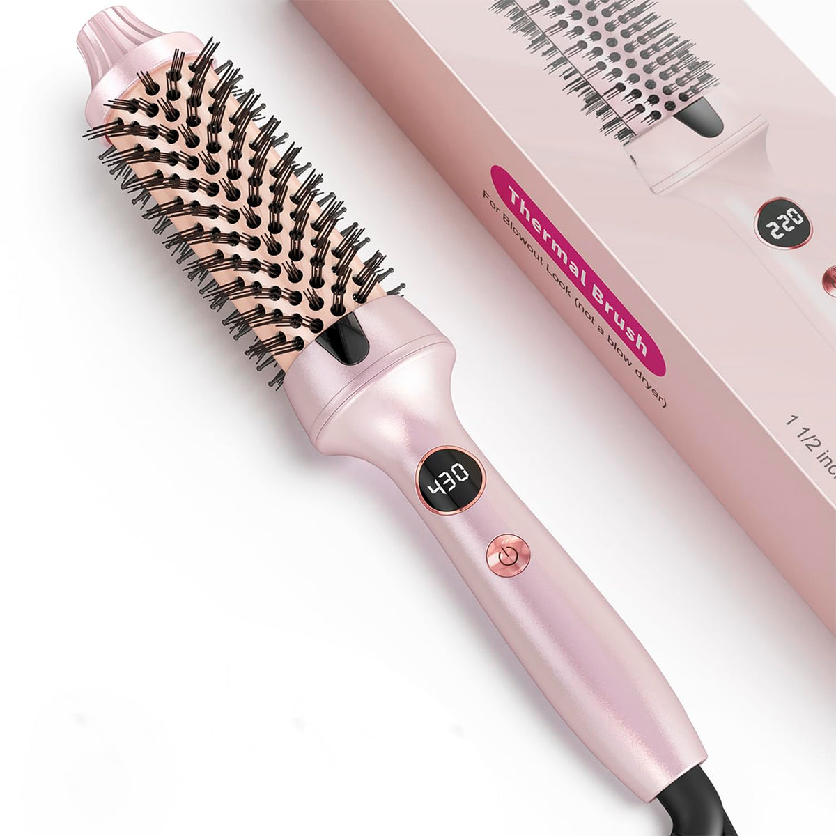 Desalo thermal hair brush blowout look in action delivering volume and shine
