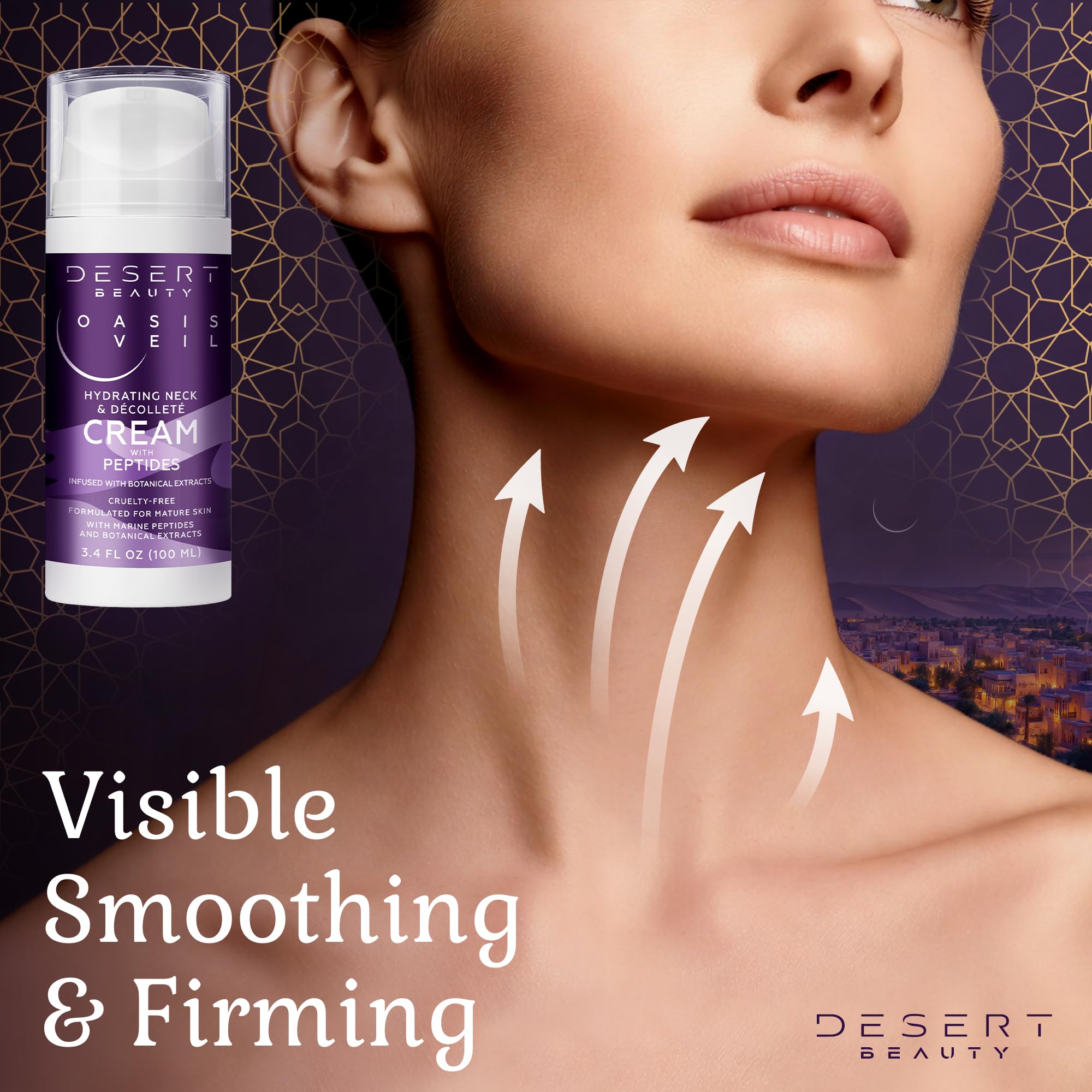 Desert Beauty neck-decollete-cream-application-spot demonstrates easy daily neck care.