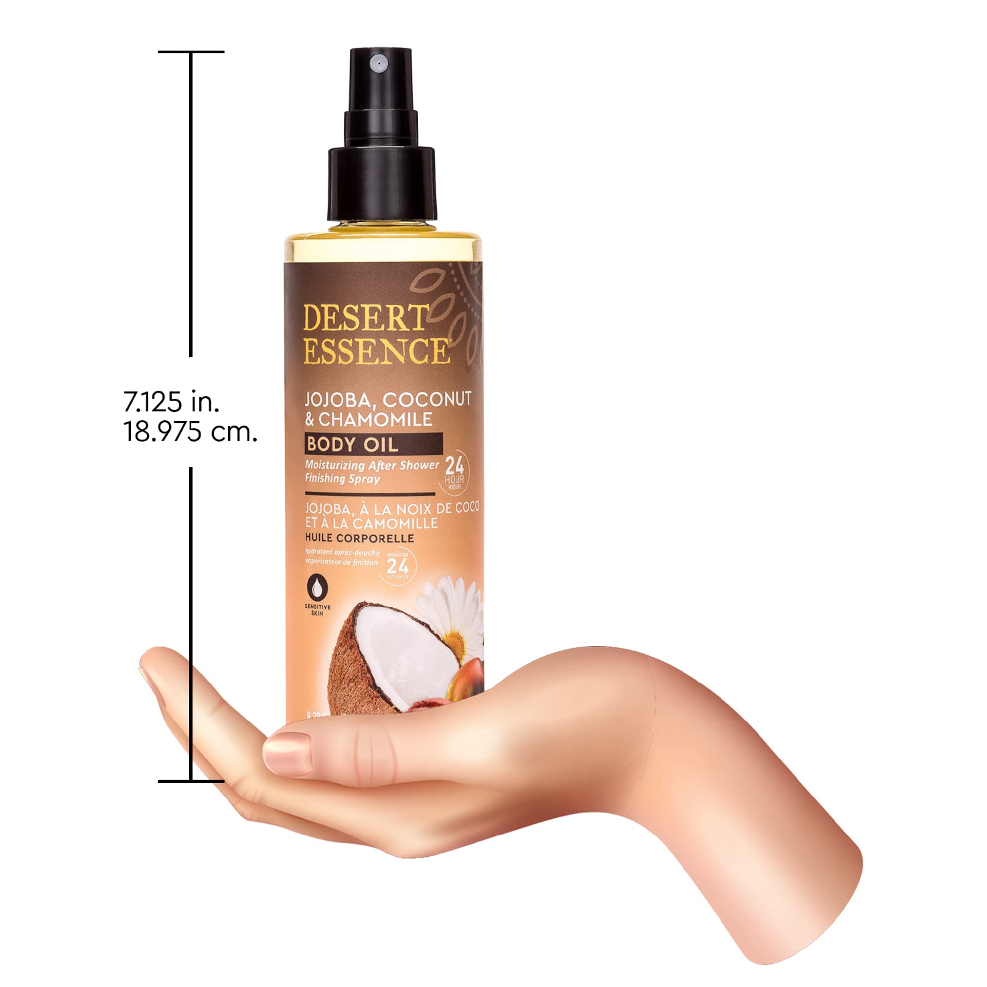 Desert Essence Body Oil Spray USA-made formula for clean beauty