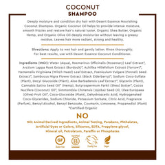 Desert Essence Coconut Shampoo after-use hair reveals smoothness and light frizz control