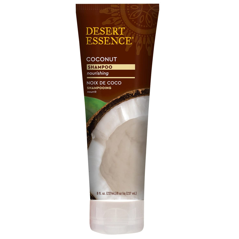 Desert Essence Coconut Shampoo ingredients organic oils highlight nourishment with coconut and hemp