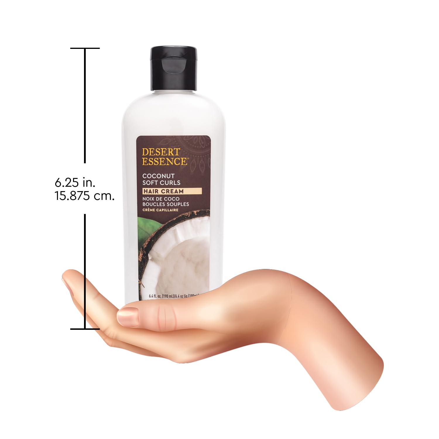 Desert Essence Coconut Soft Curls Cream vegan gluten-free cruelty-free branding for clean beauty.