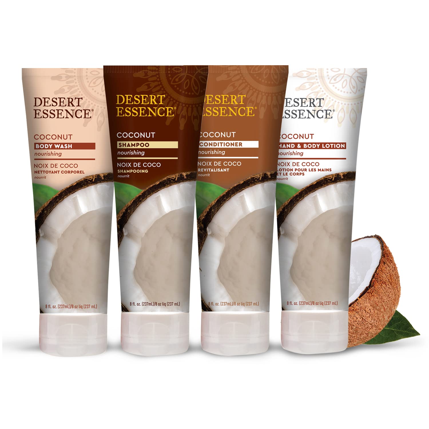 Desert Essence Coconut Conditioner sin crueldad y apto para veganos.