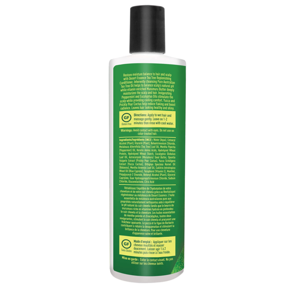 Desert Essence conditioner hair closeup shows silky strands and detangling ease