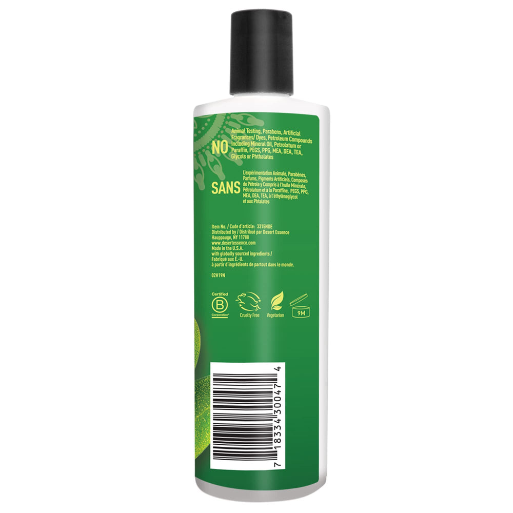 Desert Essence conditioner on hair swirl reveals smooth, frizz-free finish