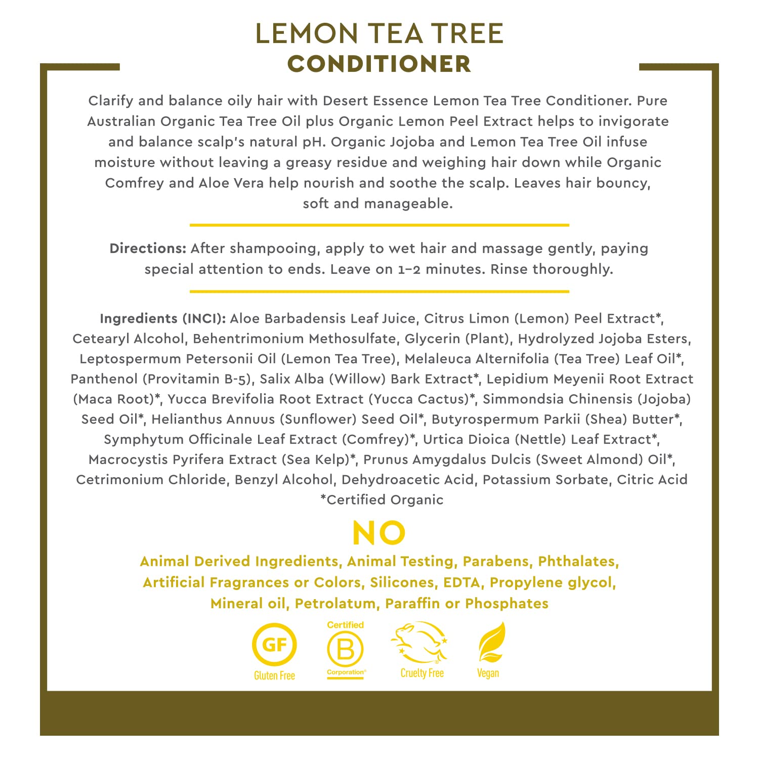 Desert Essence organic-lemon-peel-extract focuses on pH-friendly balance for calm scalp
