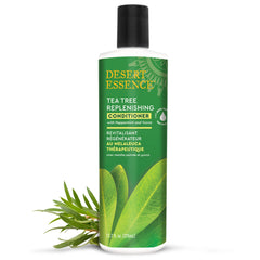 Desert Essence Tea Tree Eucalyptus ingredients closeup emphasizes natural formula
