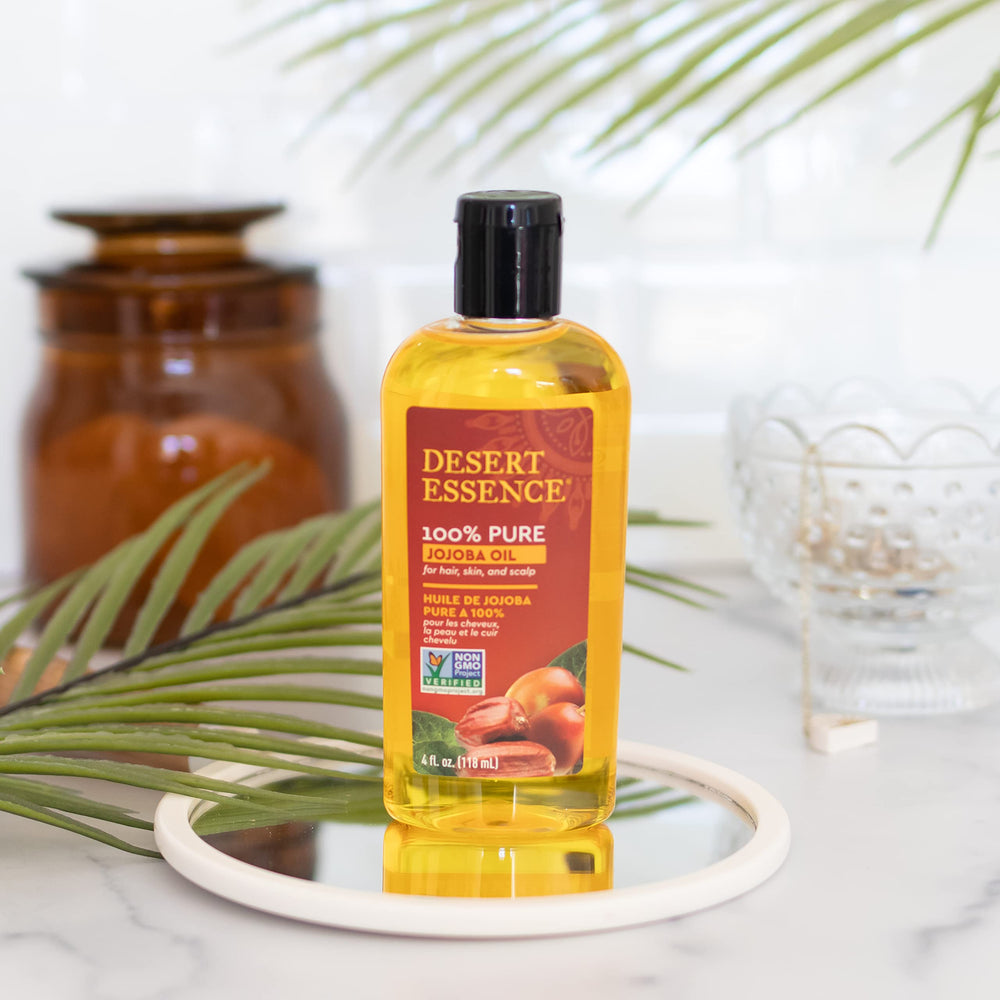 Desert Essence jojoba oil makeup remover offers gentle cleansing.