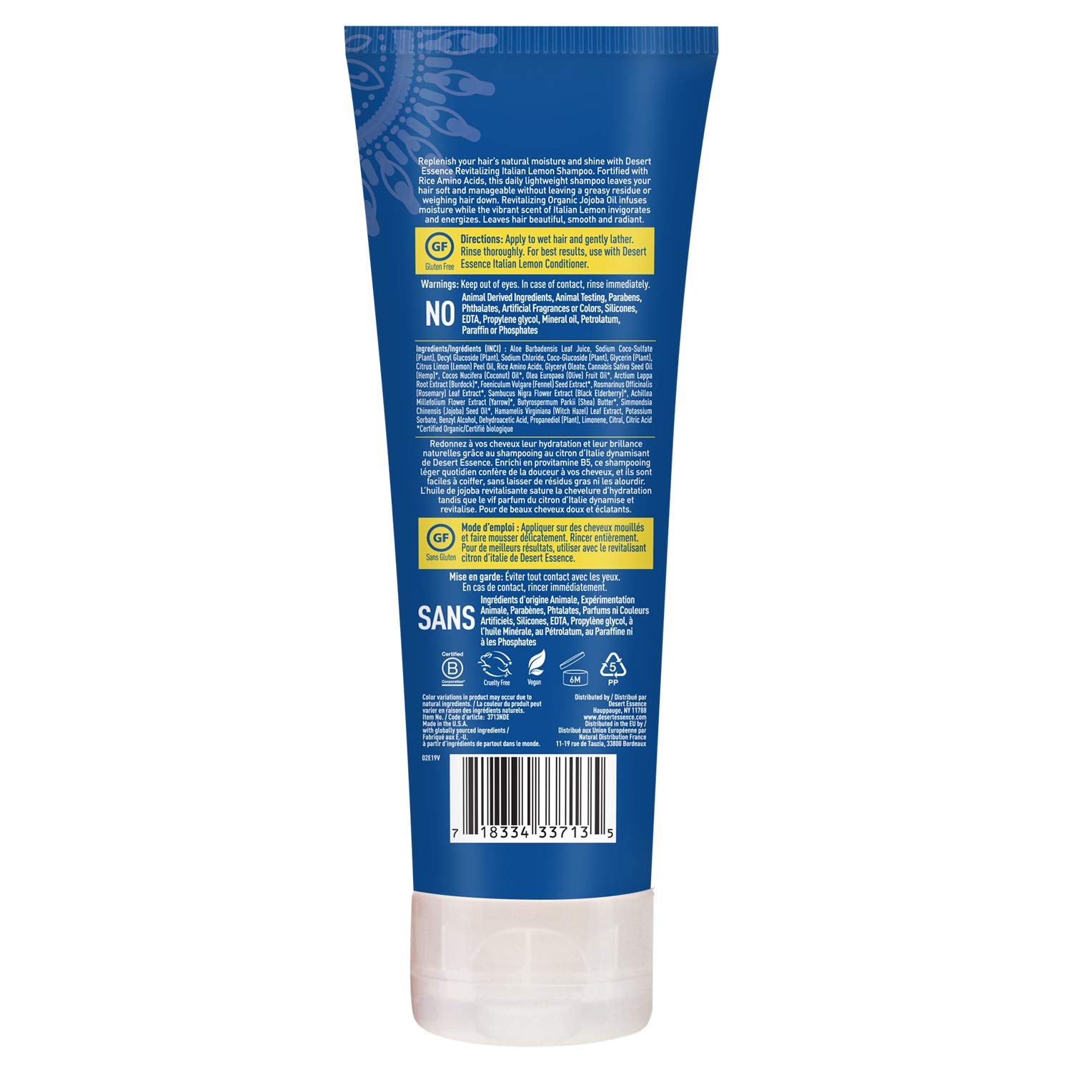 Desert Essence lemon peel oil visual highlights natural citrus aroma with no artificial fragrances.