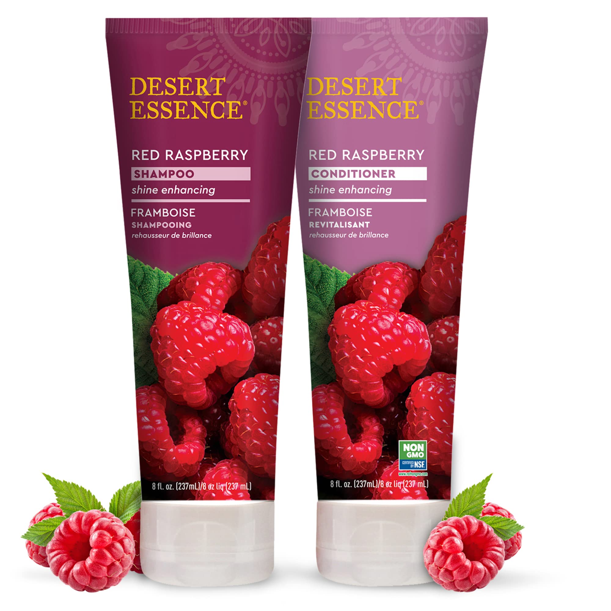Desert Essence conditioner in use smoothing damp hair