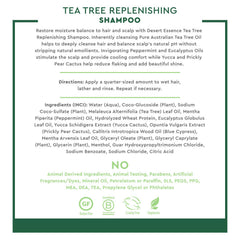 Desert Essence Tea Tree Oil Replenishing Shampoo pump-dispense ready for daily use