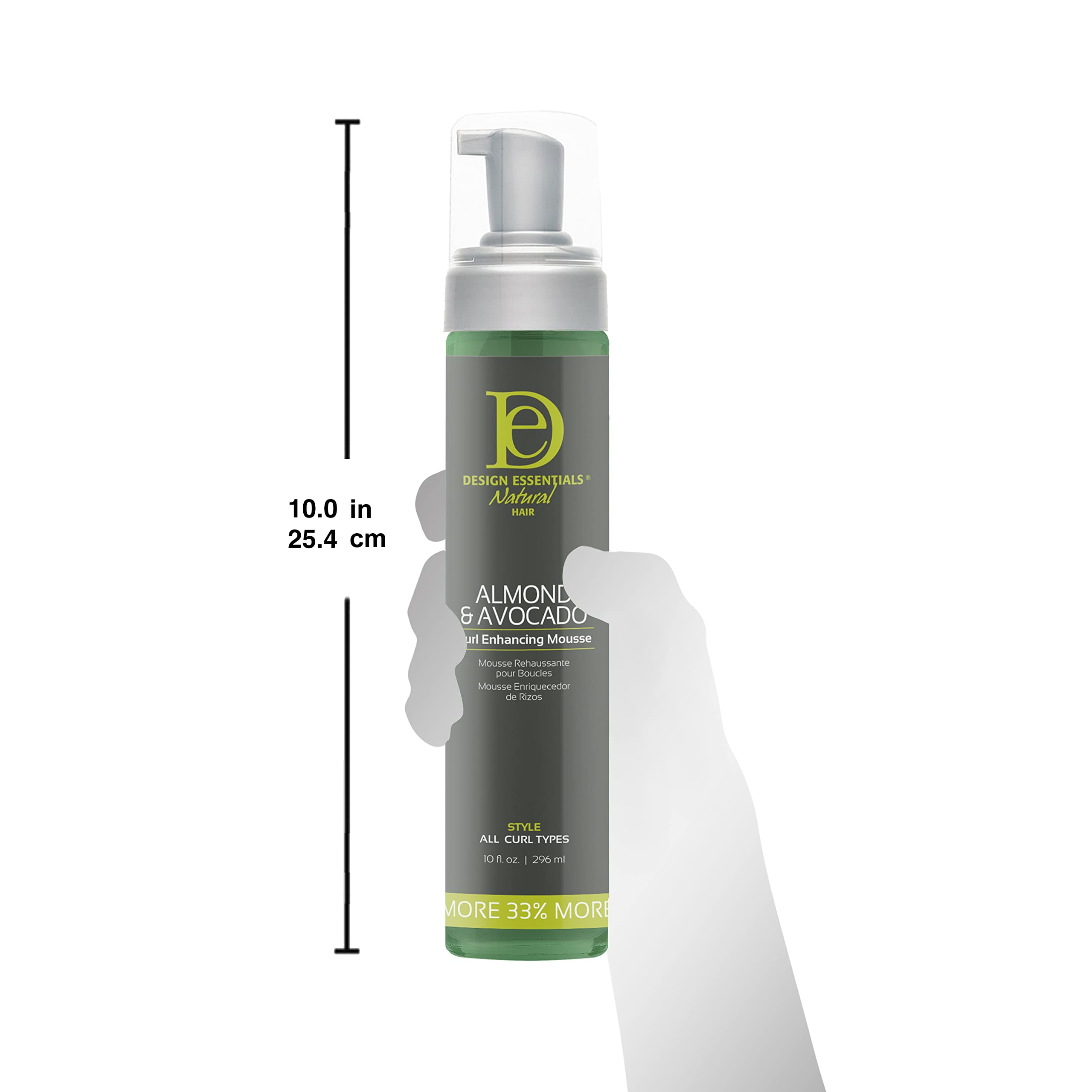 Design Essentials almond avocado mousse lifestyle image displaying frizz control and shine.