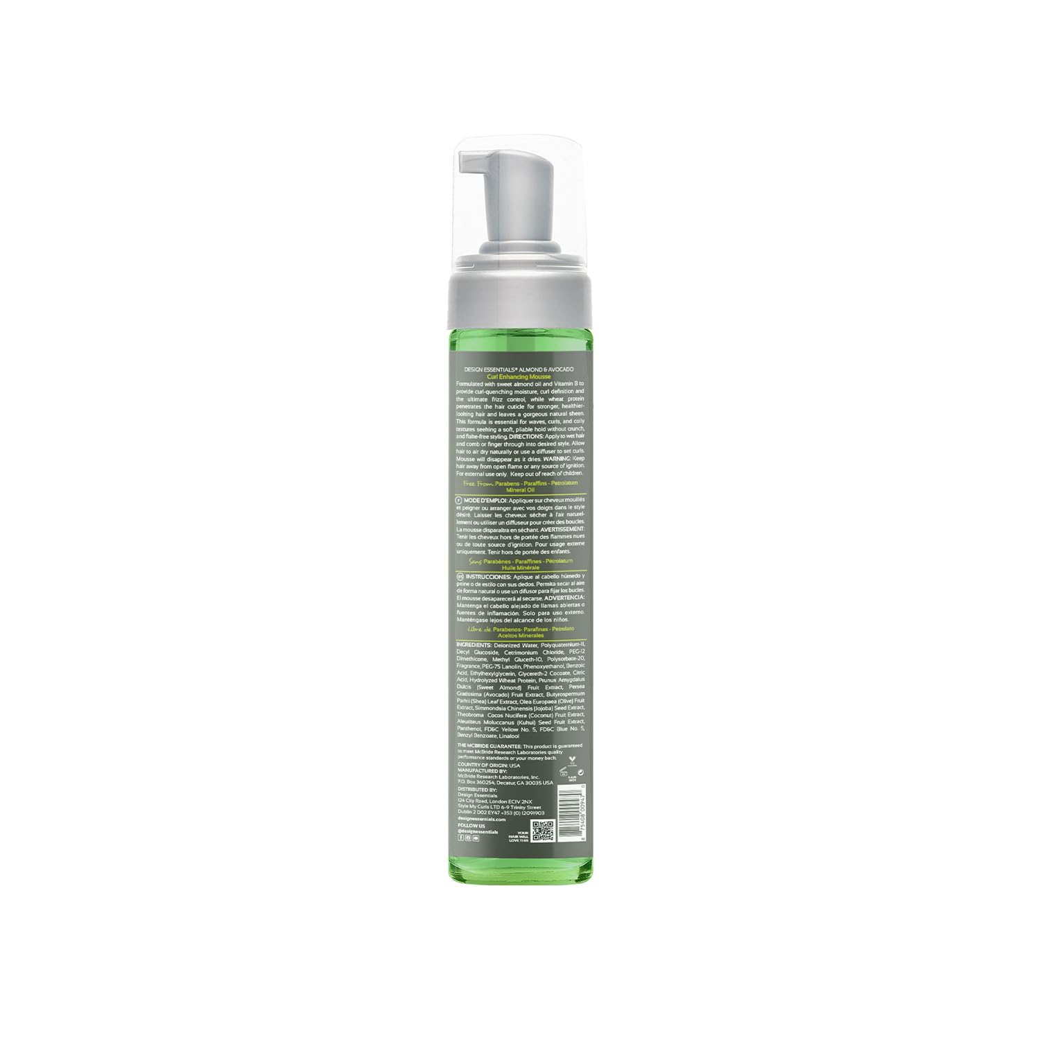 Design Essentials curl mousse being applied to hair during styling for quick-drying results.