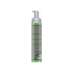 Design Essentials curl mousse being applied to hair during styling for quick-drying results.