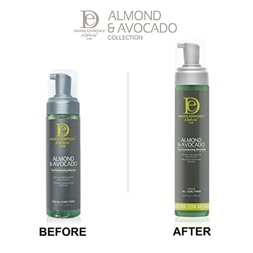 Design Essentials curl mousse swatch highlighting soft pliable hold and curl definition.