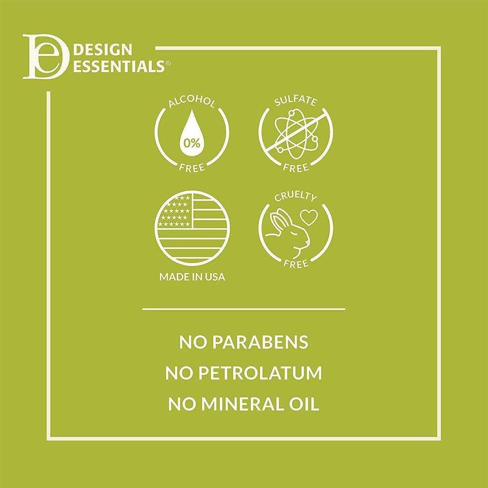 Design Essentials almond avocado shampoo detangling action reduces snagging during wash.