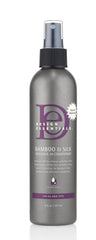 Design Essentials Bamboo & Silk HCO Leave-In bottle for detangled, shiny hair.