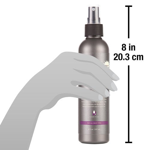 Design Essentials Bamboo & Silk HCO Leave-In on glossy hair after styling.