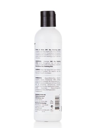 Design Essentials Define & Shine closeup highlights silky texture and radiant shine.