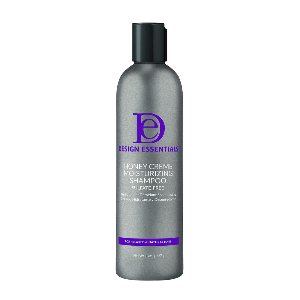 Design Essentials Honey Creme bottle pour highlights hydrating lather for detangling and shine.