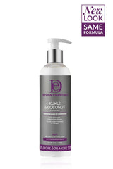 Design Essentials Kukui and Coconut Leave-In closeup highlights silky hair finish.