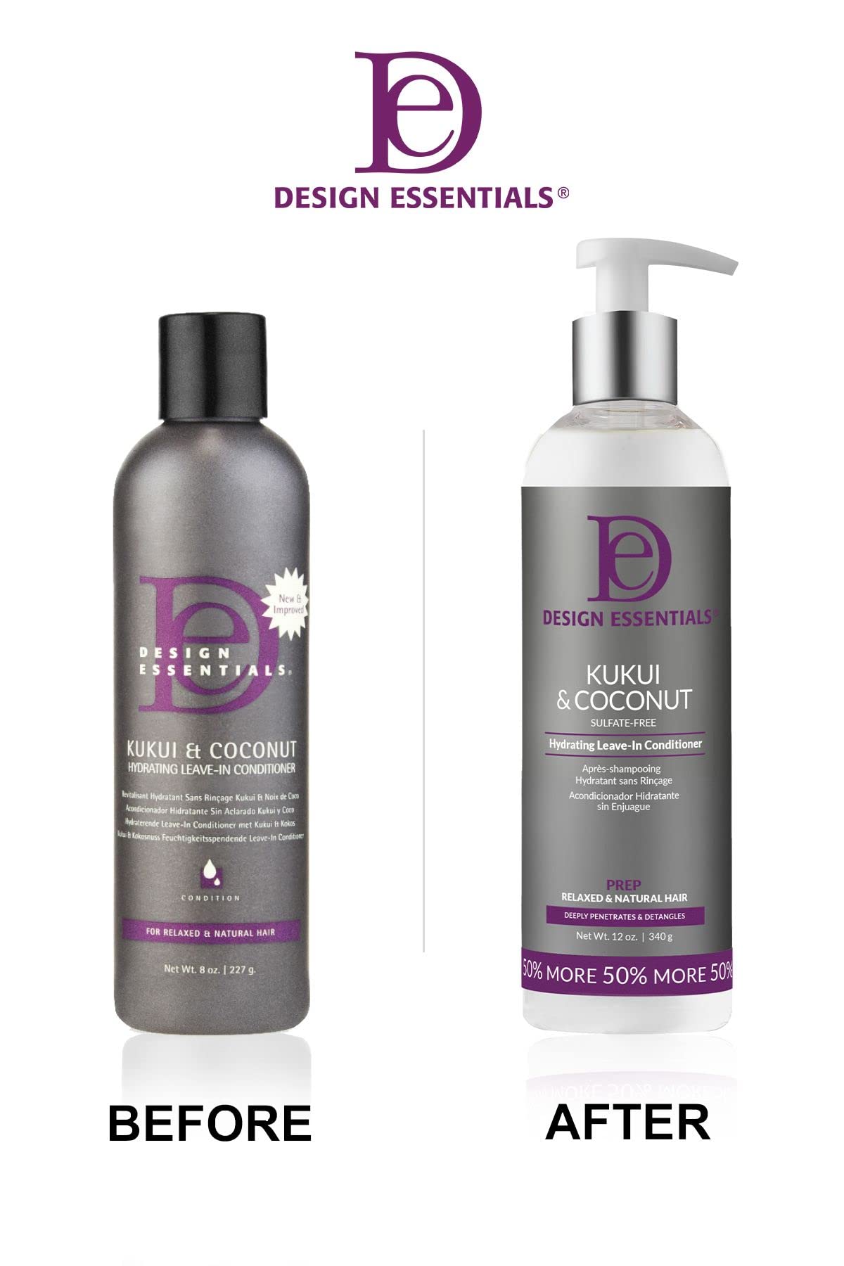 Design Essentials Kukui and Coconut Leave-In daily-use bottle ready for between-wash refresh.
