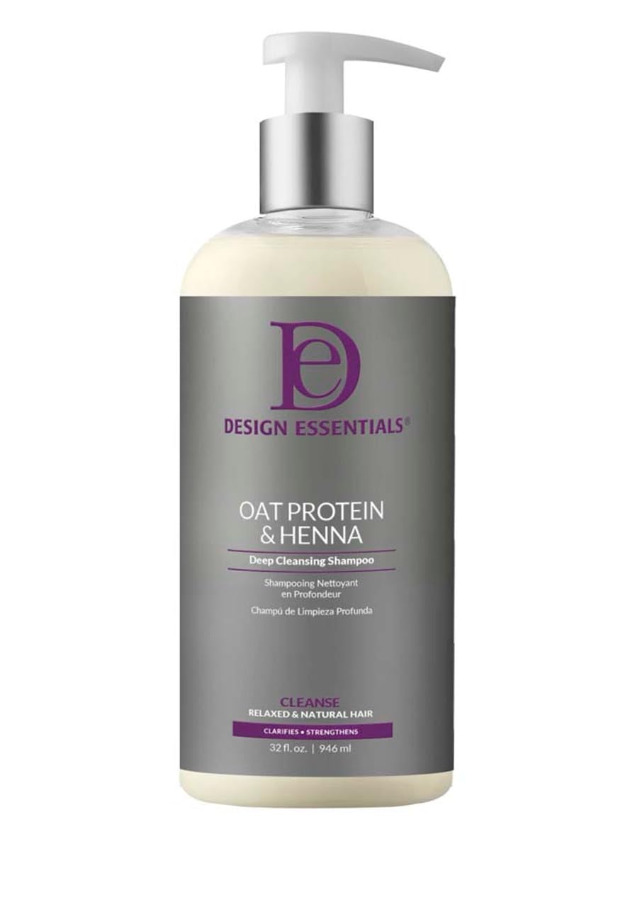 Design Essentials oat protein shampoo bottle pour for gentle cleansing and refreshed hair
