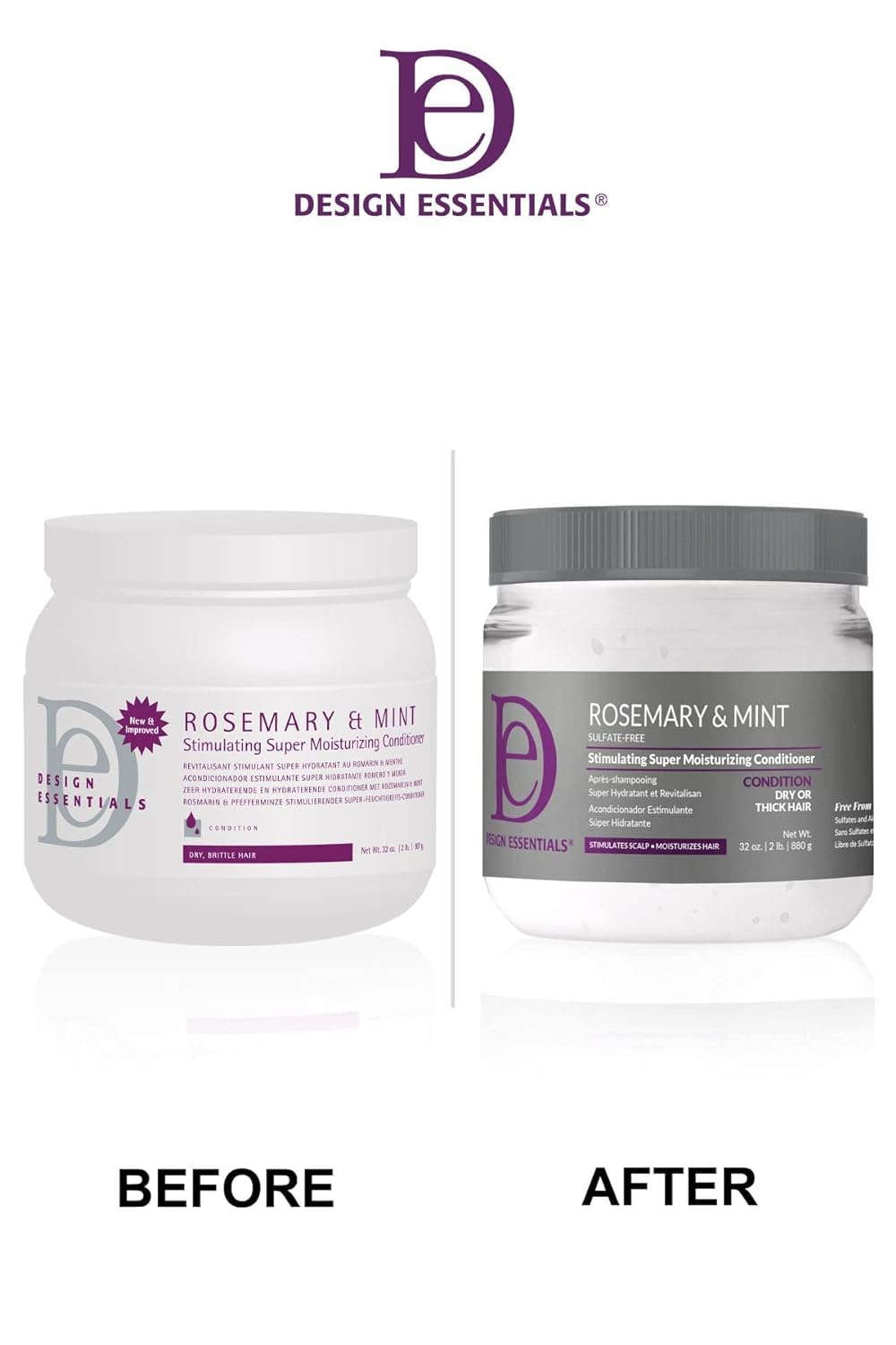 Design Essentials Rosemary & Mint conditioner creamy texture indicates deep conditioning for brittle hair