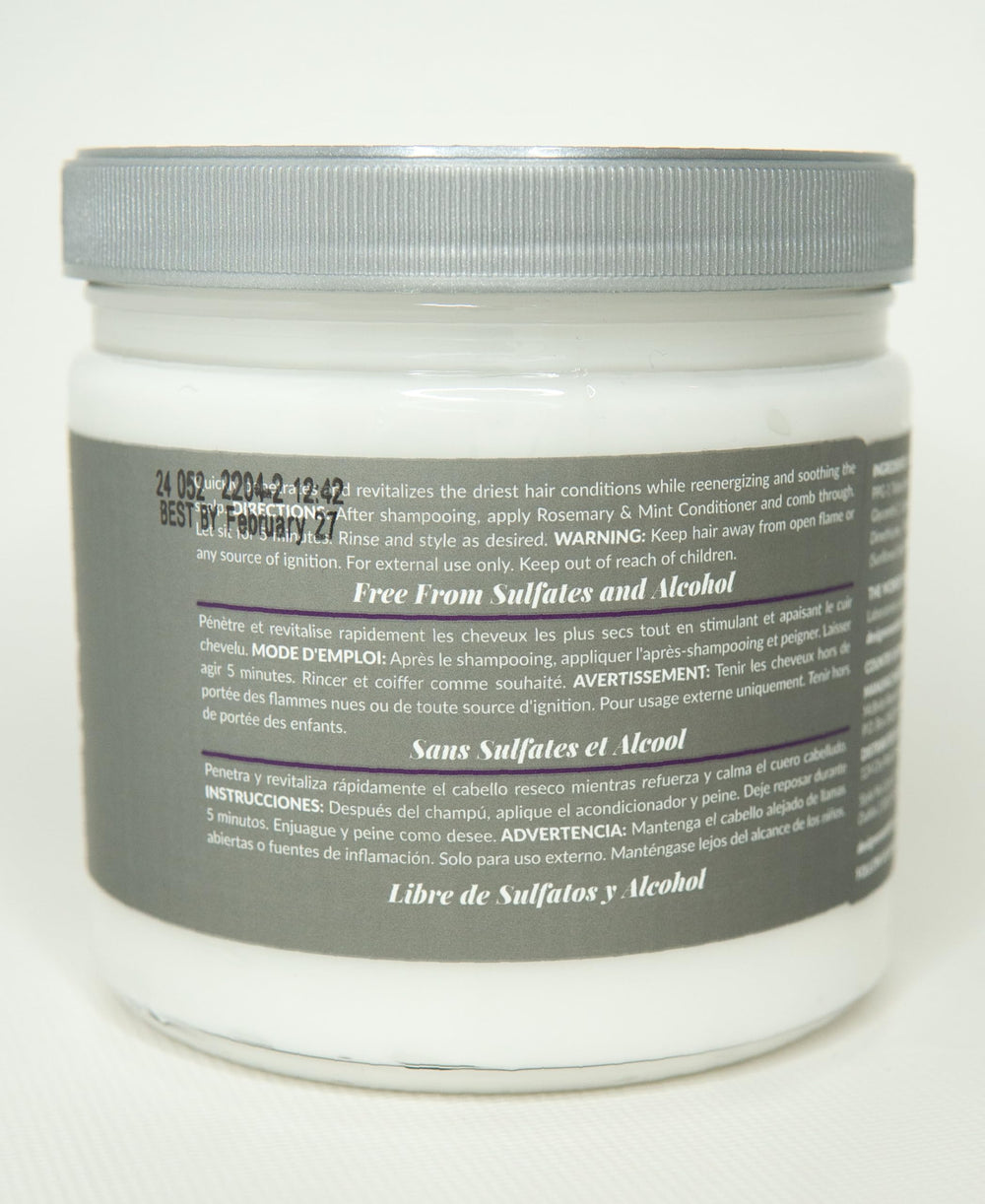 Design Essentials Rosemary & Mint conditioner ingredients image highlights rosemary and peppermint for scalp refreshment