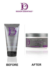 Design Essentials Rosemary & Mint conditioner label close-up highlights sulfate-free formula and natural extracts