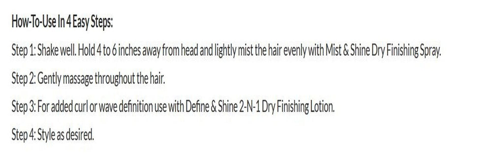 Design Essentials Wave by Design Mist & Shine soft-shine-finish delivers light hydration and body