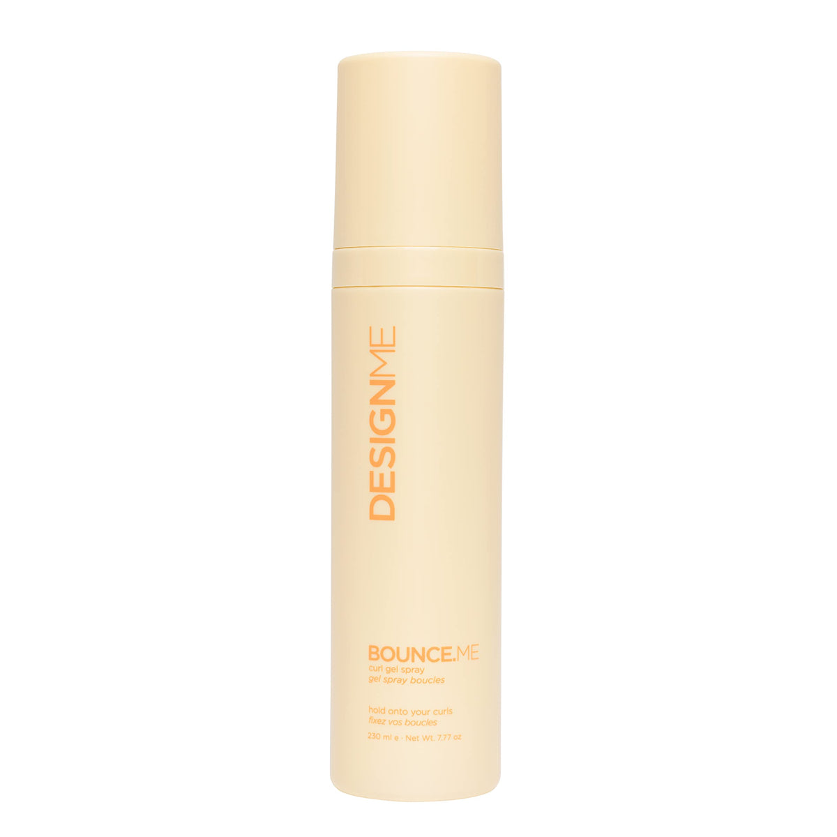 Design.Me Bounce.Me curling gel bottle shows easy spray for defined curls