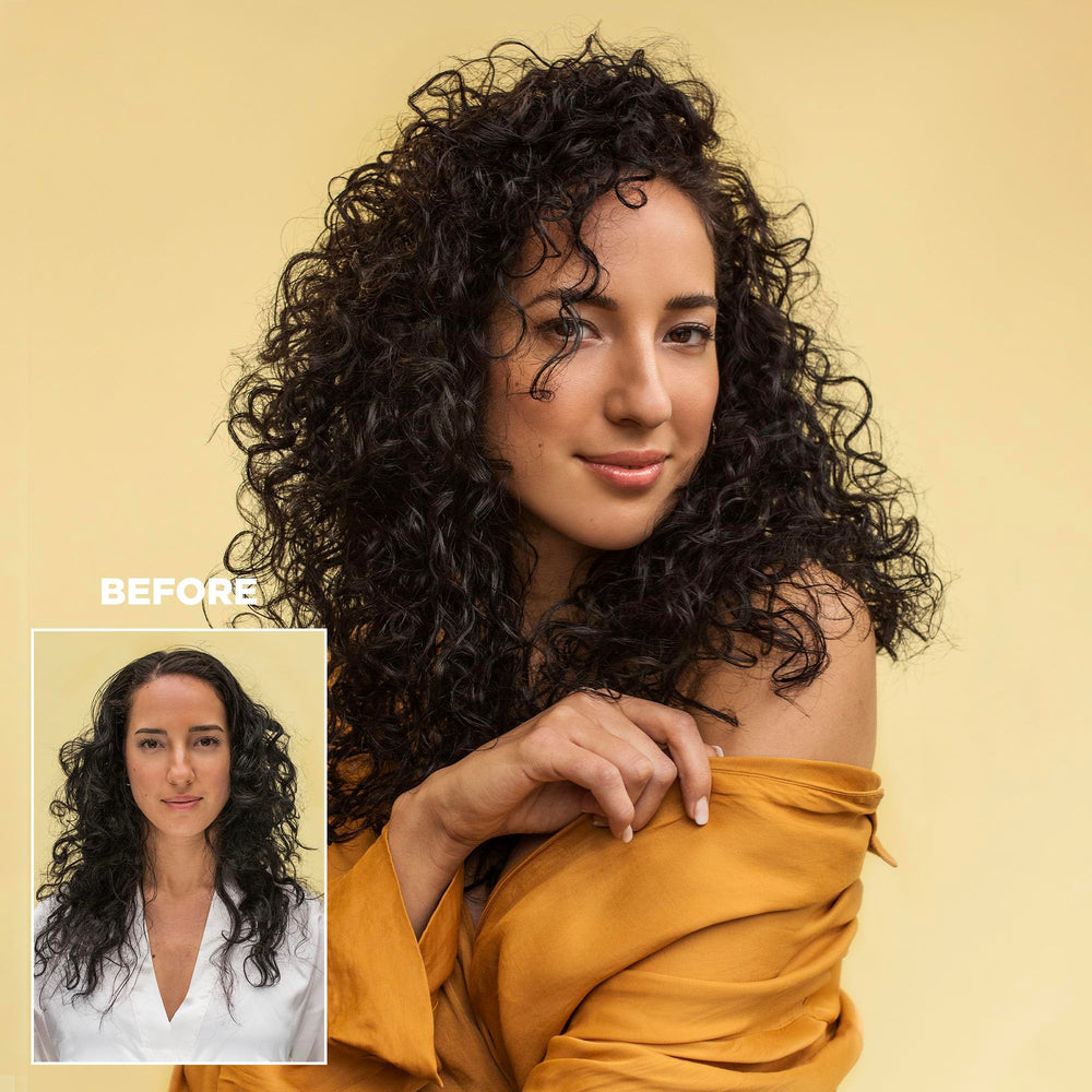 Design.Me Bounce.Me curl conditioner routine setup on sink supports easy daily moisture.