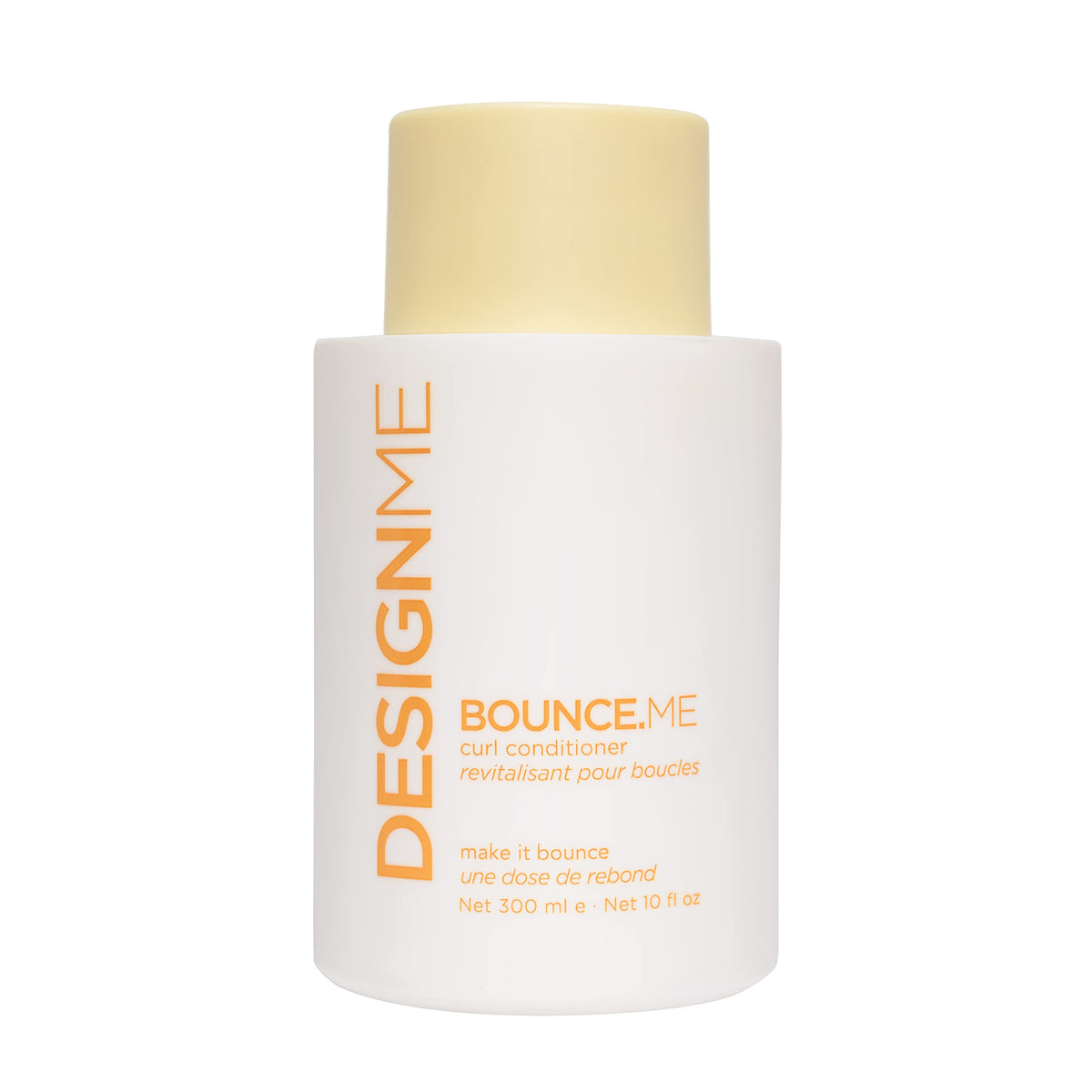 Design.Me Bounce.Me curl conditioner bottle front shows hydration for curls.