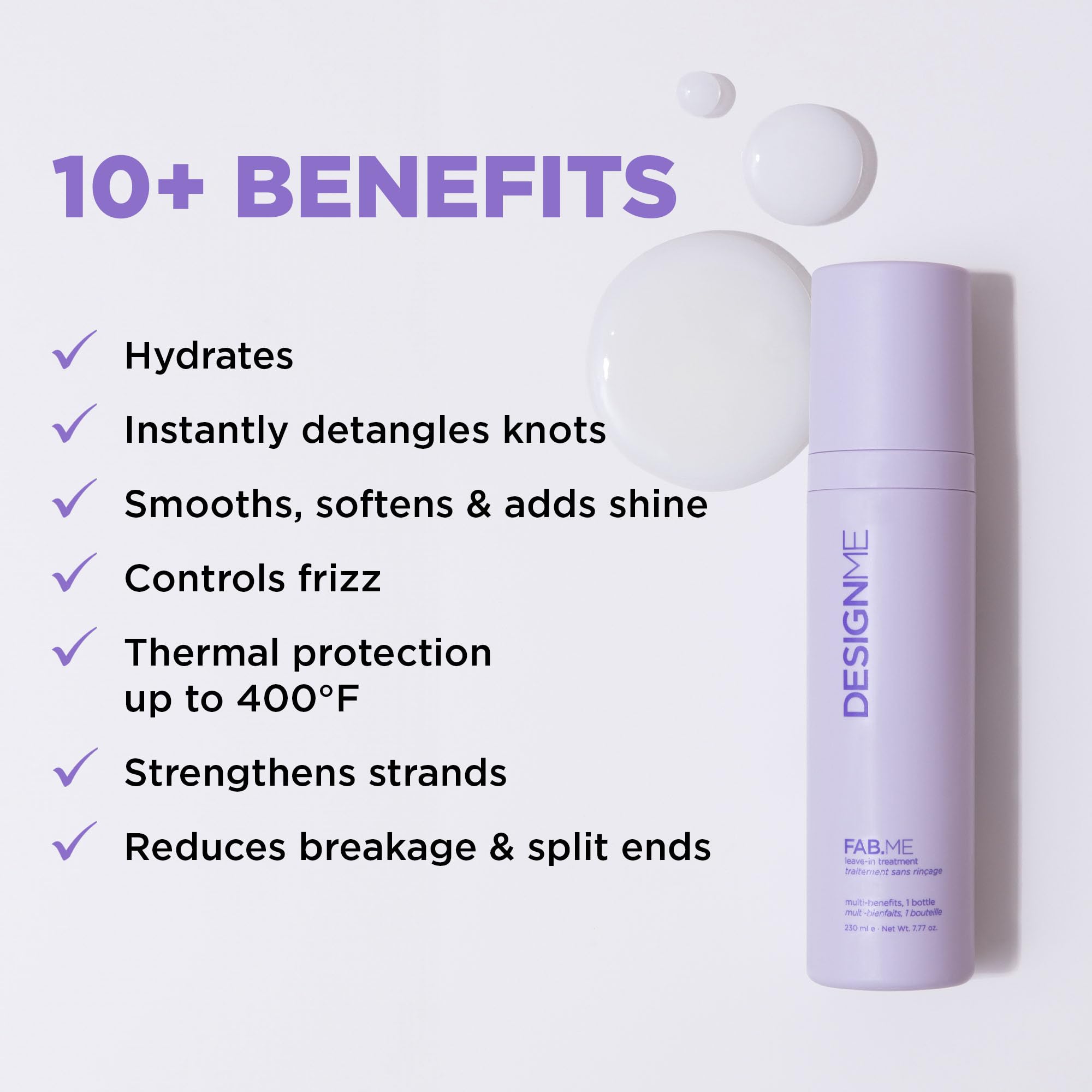Design.Me FAB.ME color-safe formula preserves color while detangling.