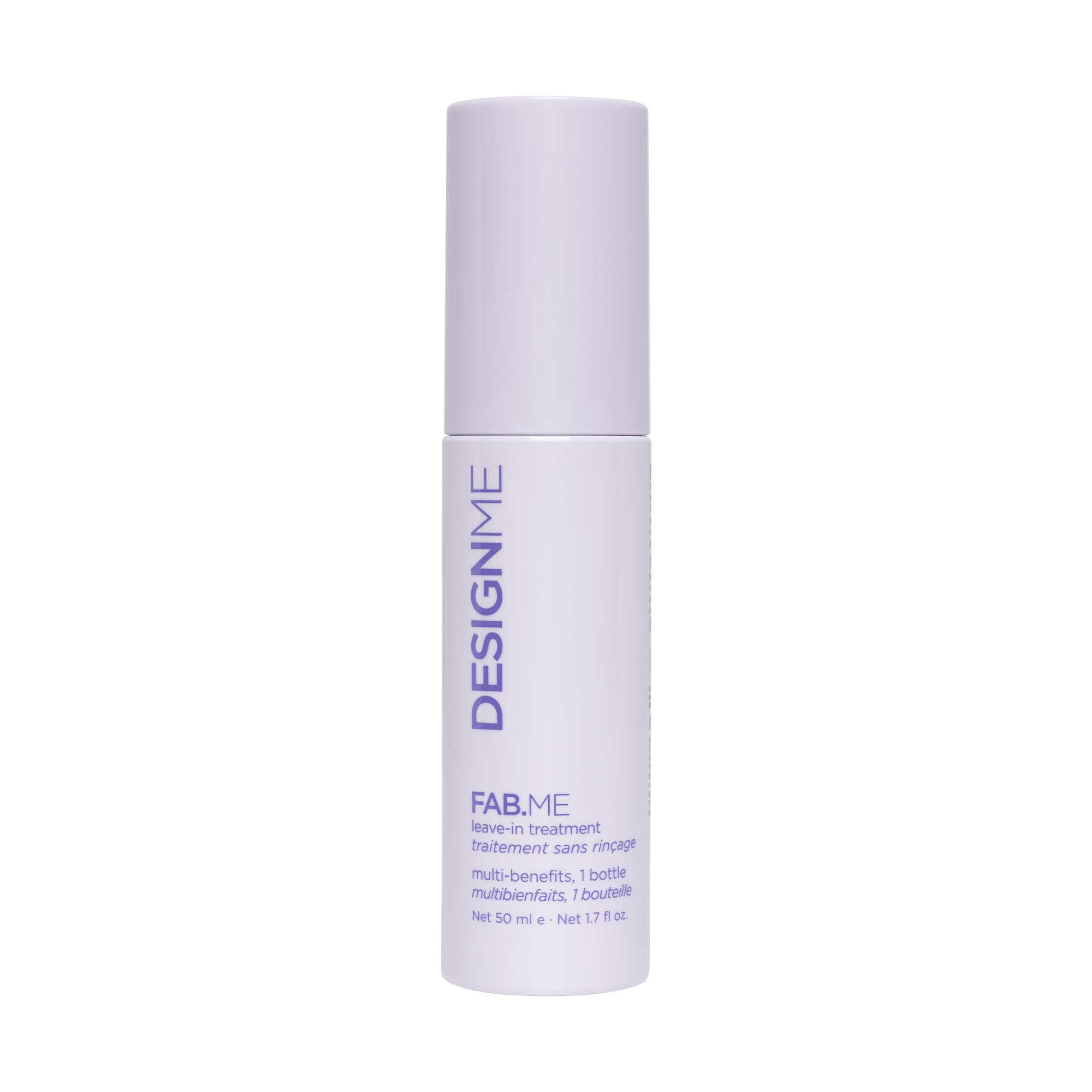 Design.Me FAB.ME leave-in bottle promotes shine and easy detangling for all hair types.