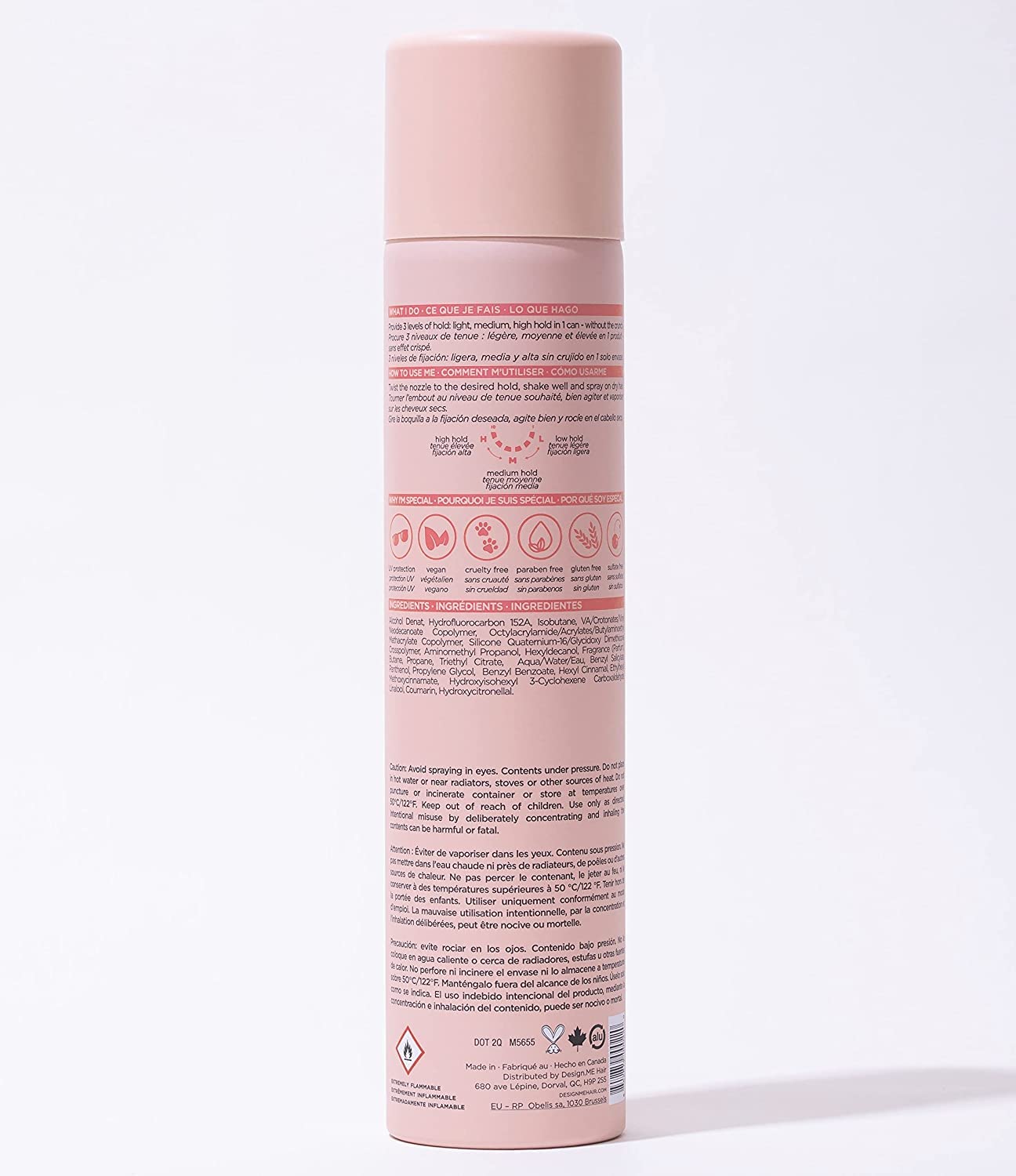 Design-Me HOLD.ME final-look spray completing styling with lightweight finish