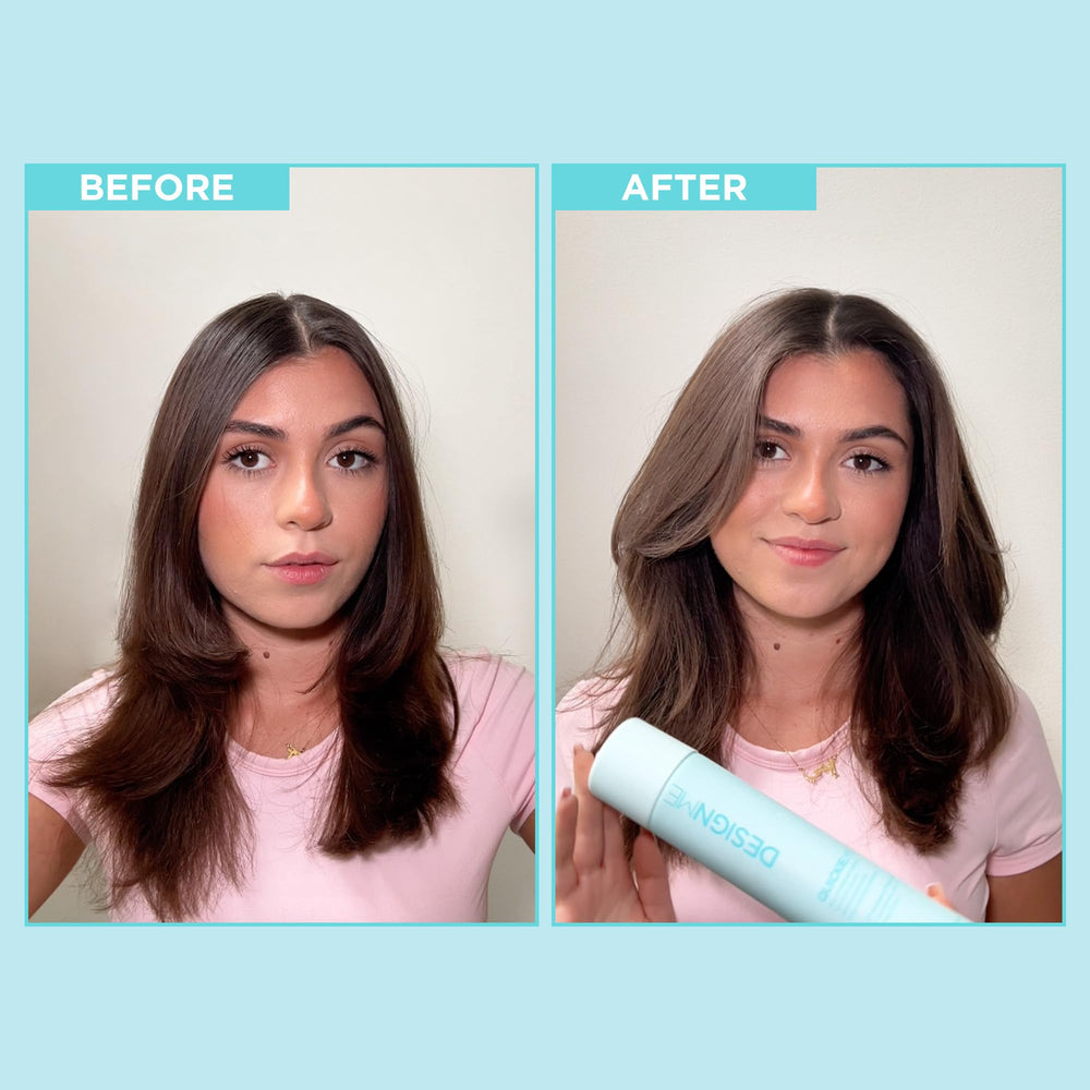 Design.Me QUICKIE.ME Dry Shampoo rice-starch-absorption for oil-control on dark hair.