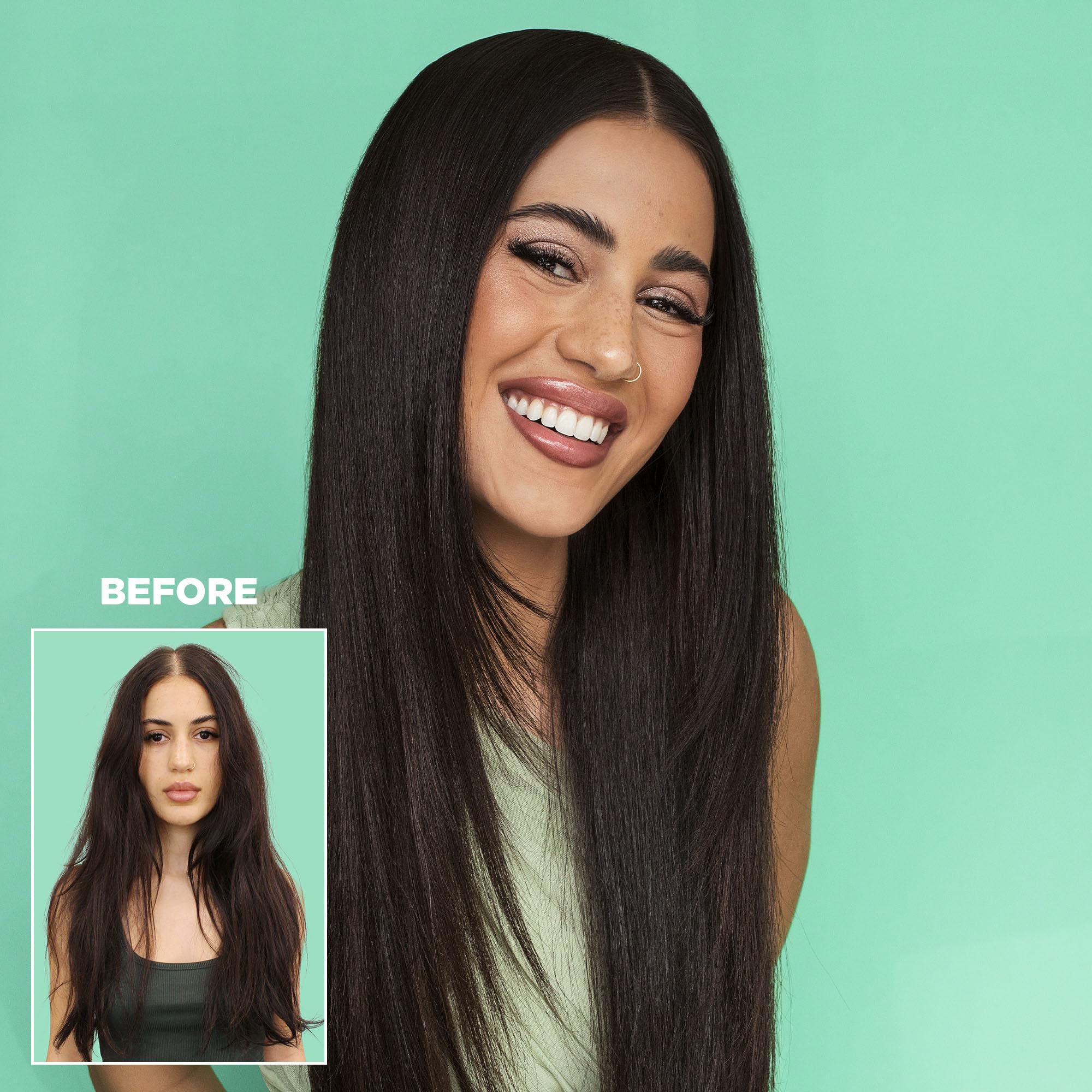 GLOSS.ME delivers glossy, hydrated strands post-application.