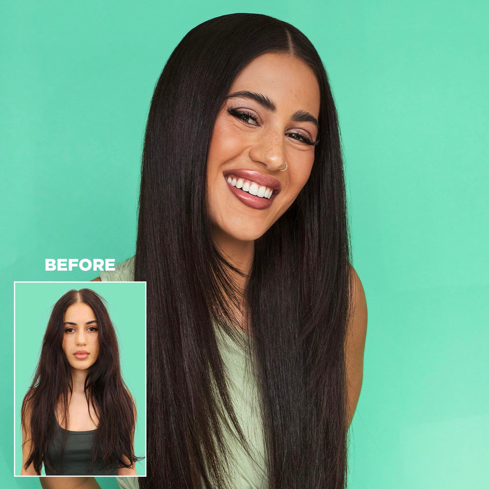 GLOSS.ME delivers glossy, hydrated strands post-application.