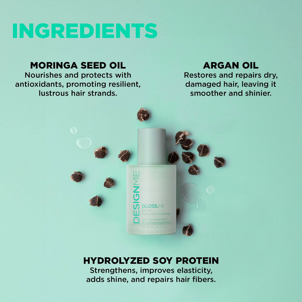 GLOSS.ME application on damp hair shows easy smoothing and manageability.